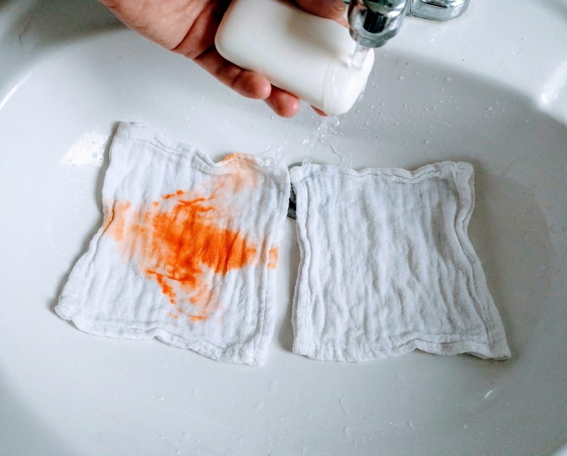 6. Il ne tache pas vos serviettes comme les savons orange bon marché